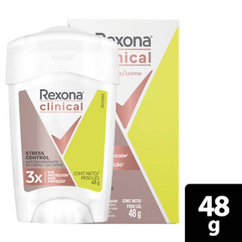 Desodorante Rexonax48g Crem Clinic Stress Ctrl