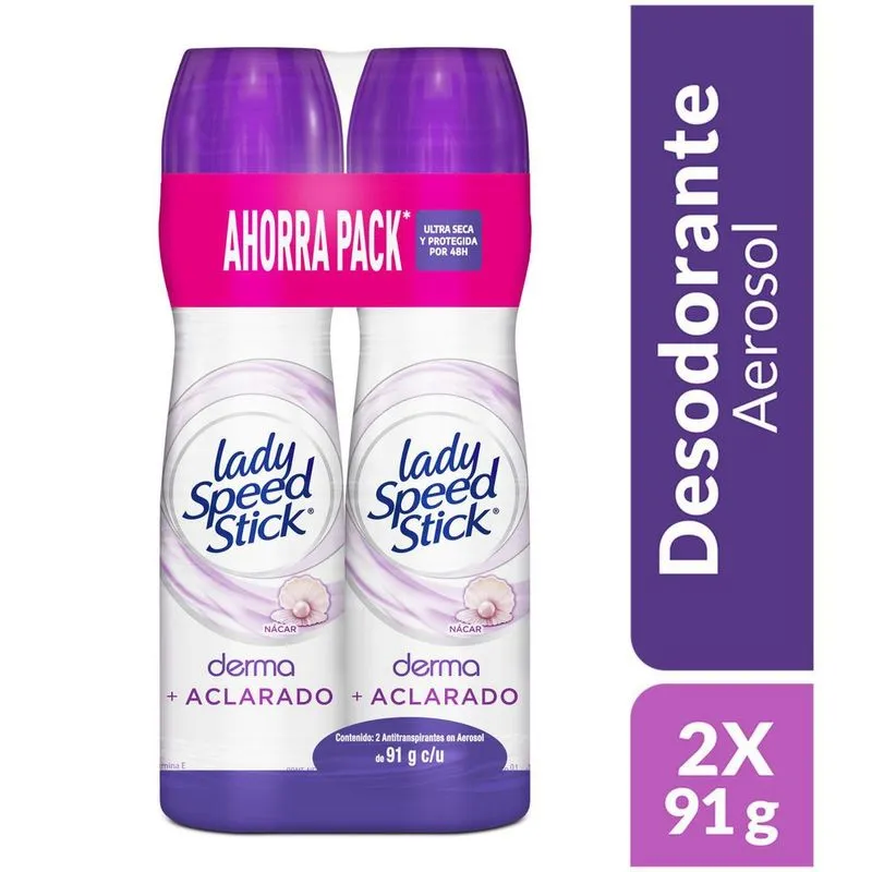 Desodorante Lady Speed Stick 91gx2u Aer Derm Acla