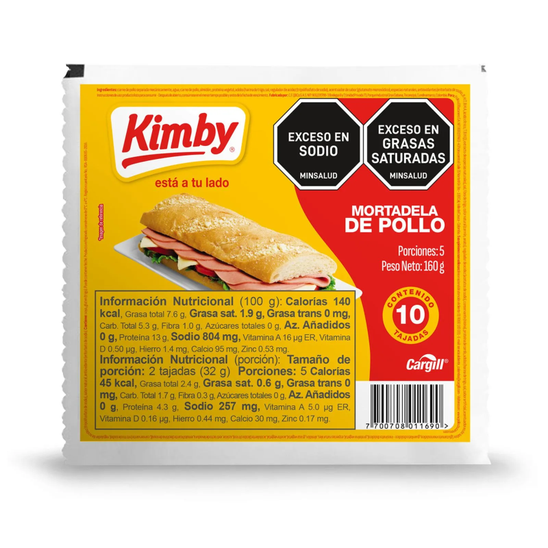 Mortadela De Pollo Kimbyx160gr Frias