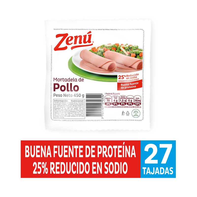 Mortadela Zenu Pollox450g