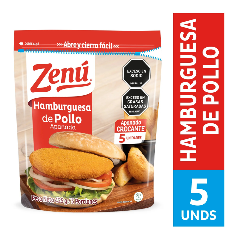 Hamburguesa Zenux425g Pollo Apan