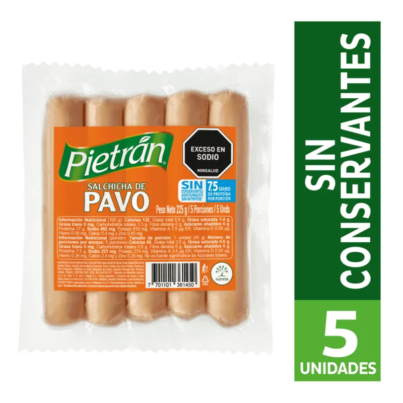 Salchicha Pavo Pietran 225 G 5 Un