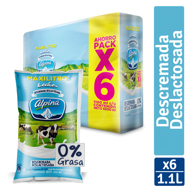 Leche Alpina Deslac-descrem X1.1l X 6 Und