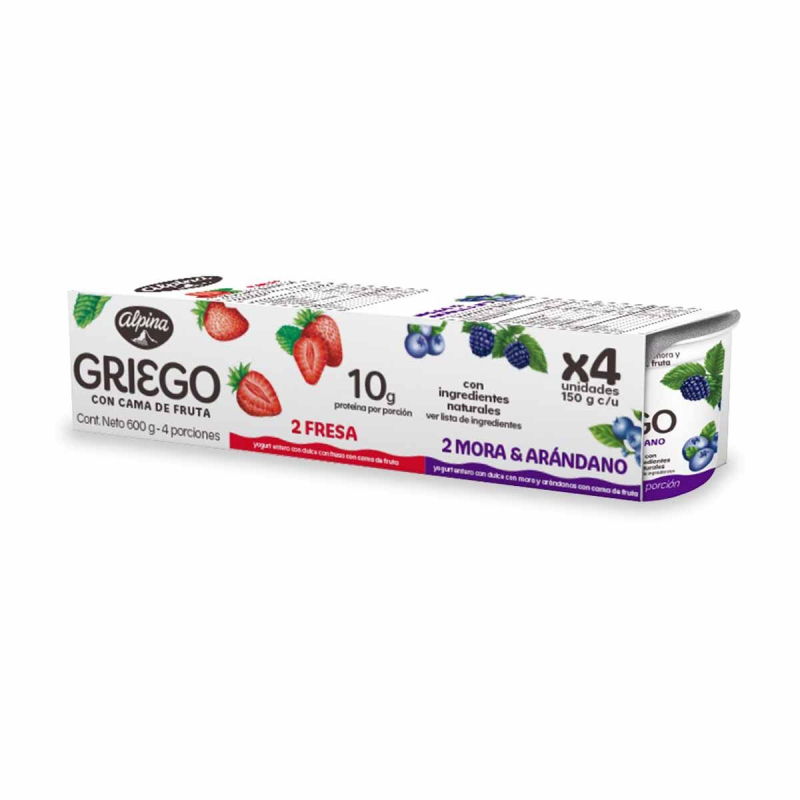 Yogurt Griego 150gx4u Multisabor Frutas