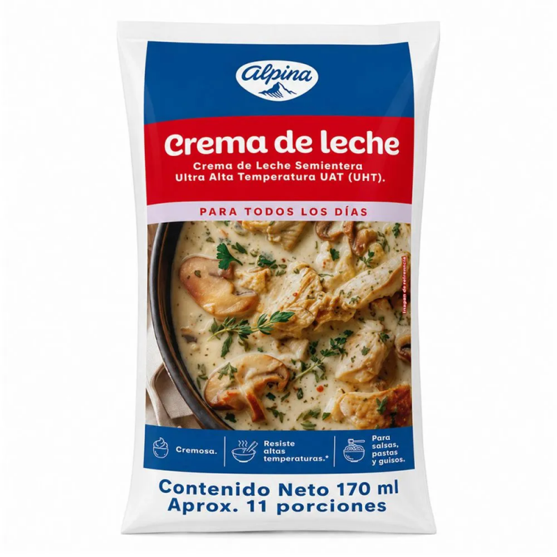 Crema De Leche Bolsa Alpina170gr