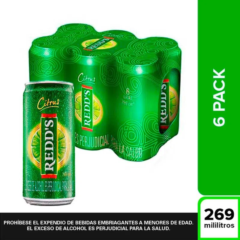 Cerveza Reddsx269cc Lata X 6 Und