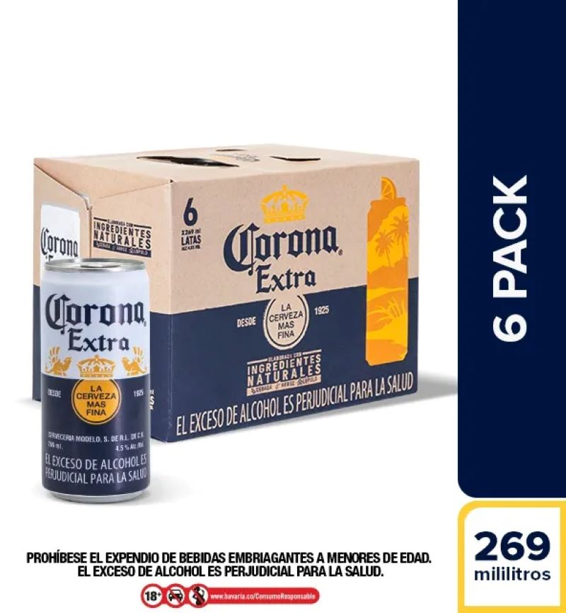 Corona Extra Latax269ml X 6 Und