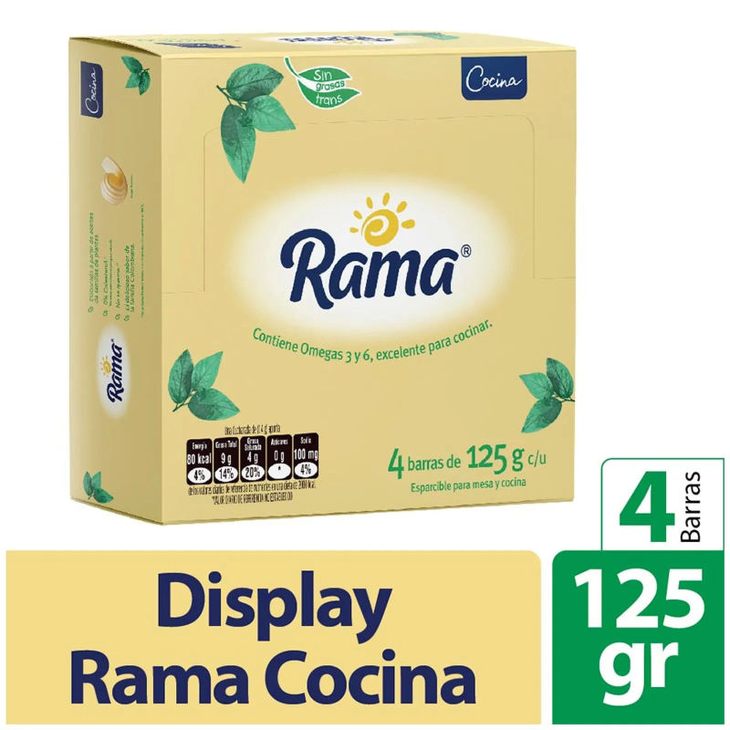 Margarina Ramax125g Bar 0 Colesterol X 4 Und