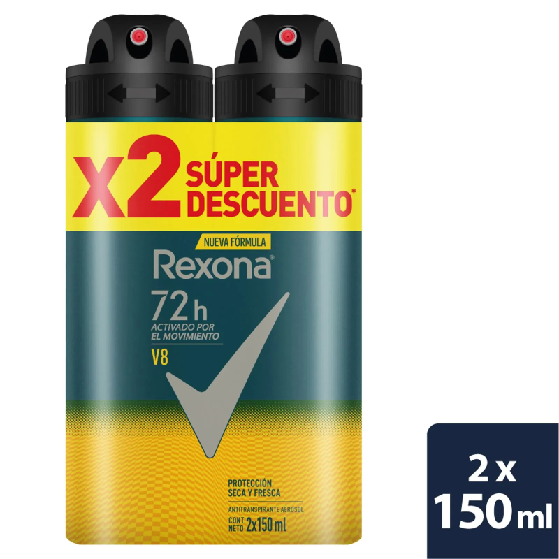 Desodorante Rexonax90mlx2und Ap V8