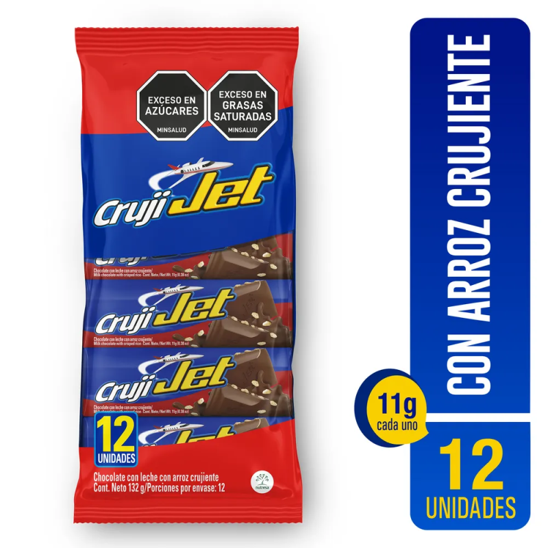 Chocolatina Jet Crujiente 12 Und 11 Gr