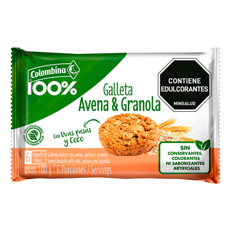 Galleta Crakenasx6undx30g Avena Y Granola