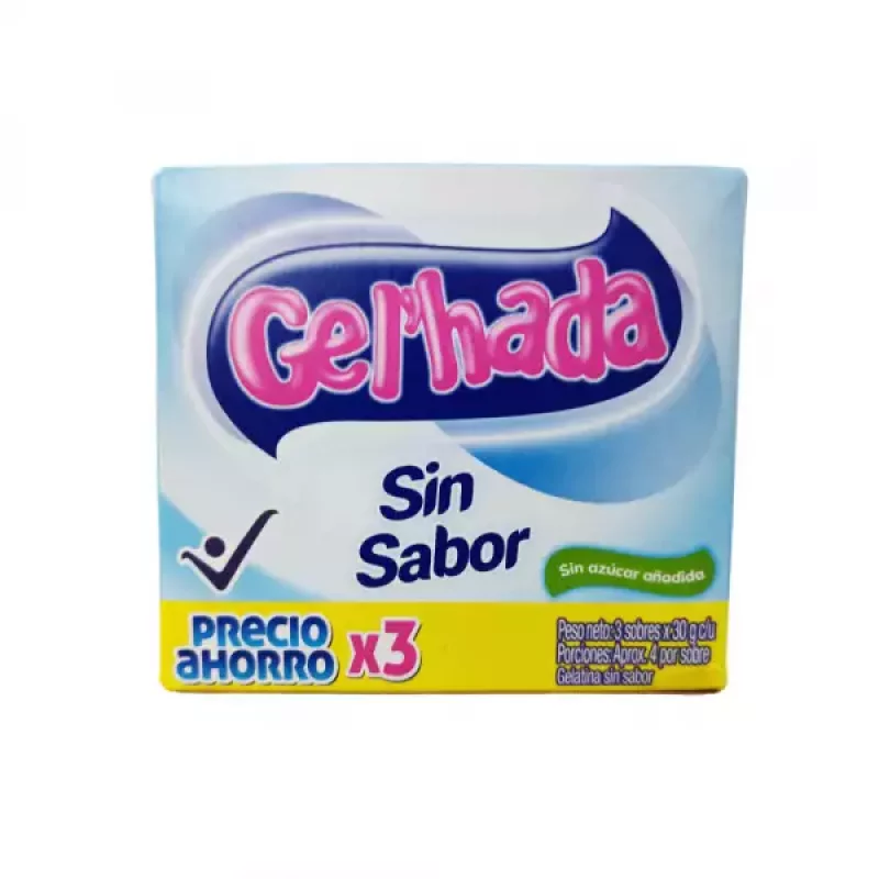 Gelatina Sin Sabor Gelhadax3x30g