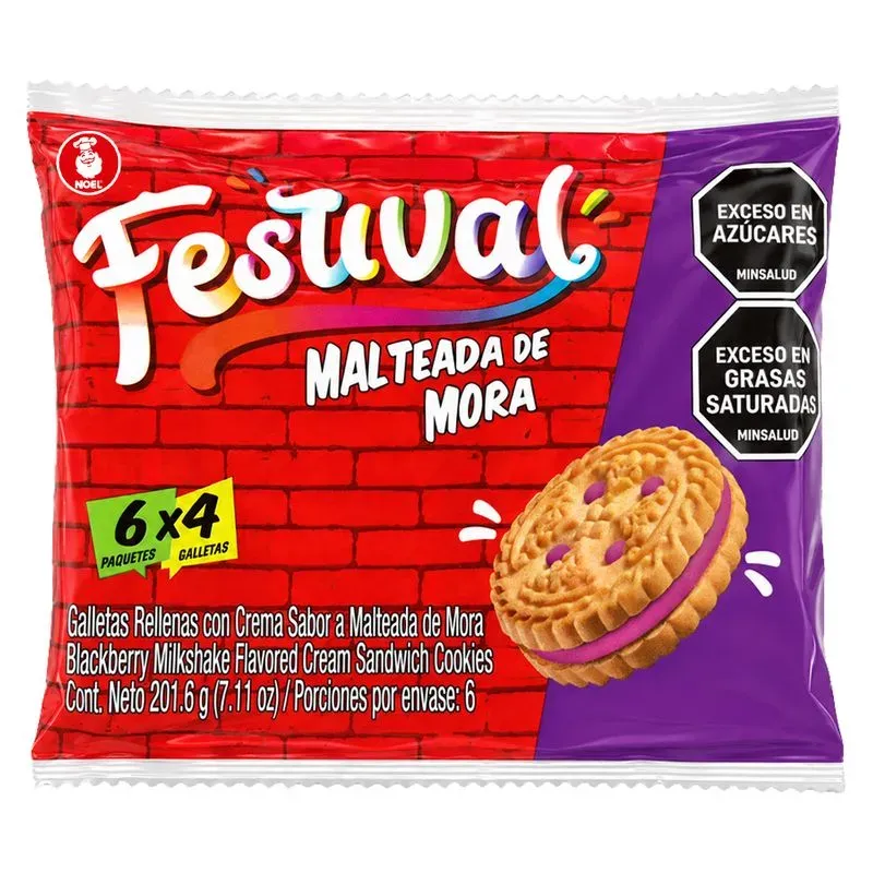 Galleta Malteada De Mora Festivalx6 Und