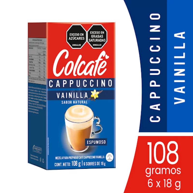Cappuccino Colcafe Vainilla 6 Sobres 18 Gr