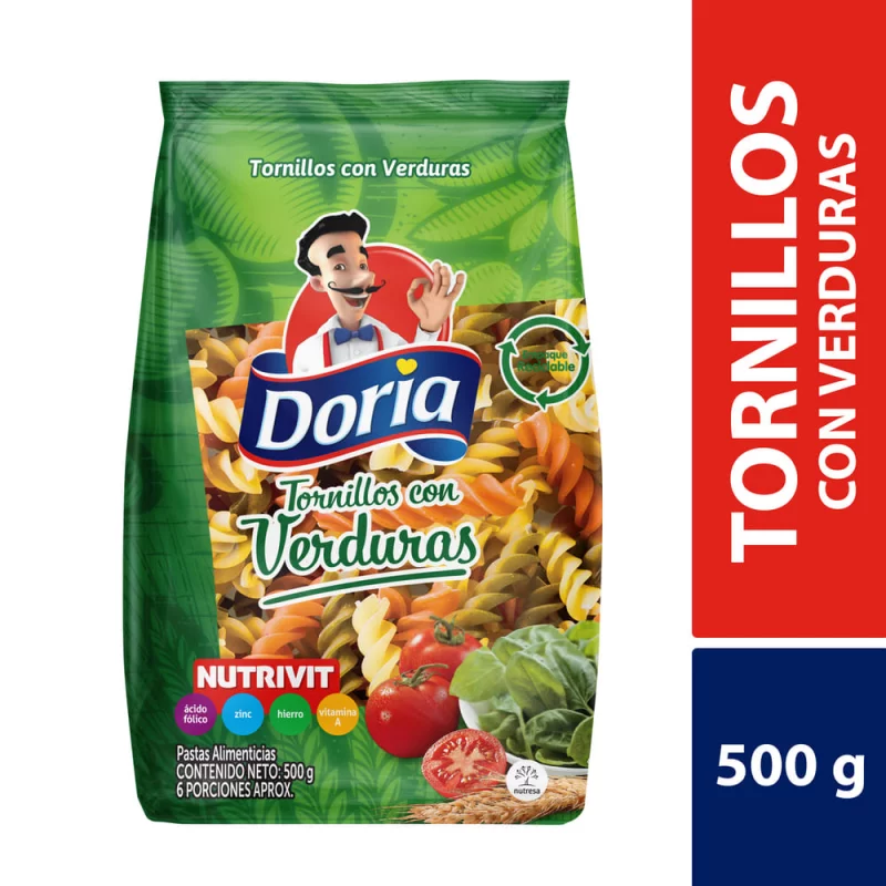 Tornillo Verduras Pasta Doriax500g