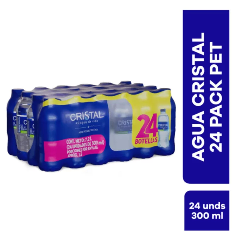 Agua Cristal X300ml X 24 Und