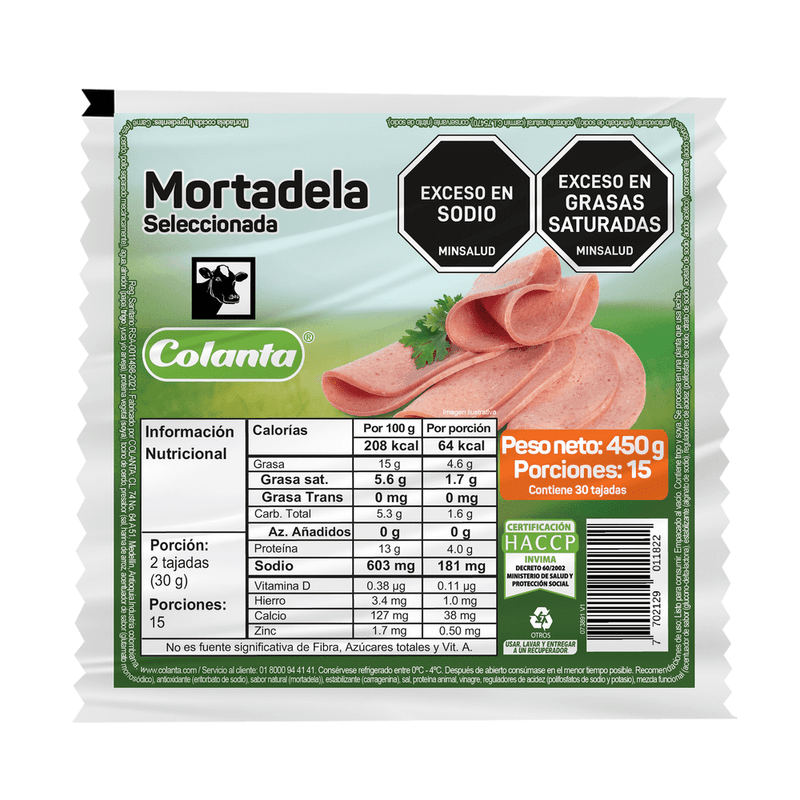 Mortadela Colanta Tajadax450g