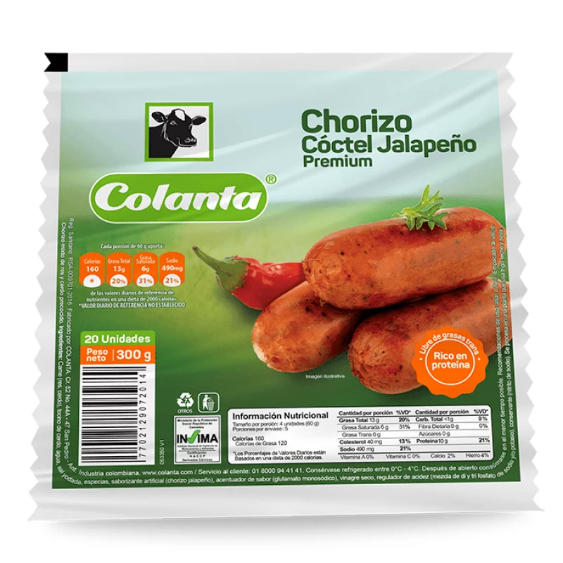 Chorizo Montefriox300g Coctel Jalapeno
