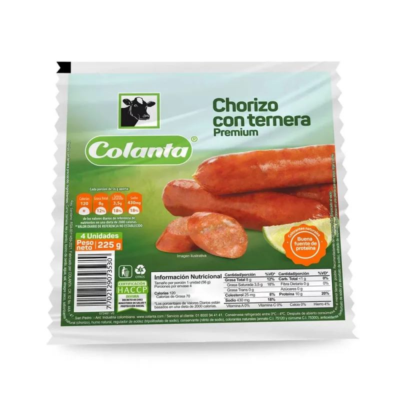 Chorizo Colantax225g Ternera