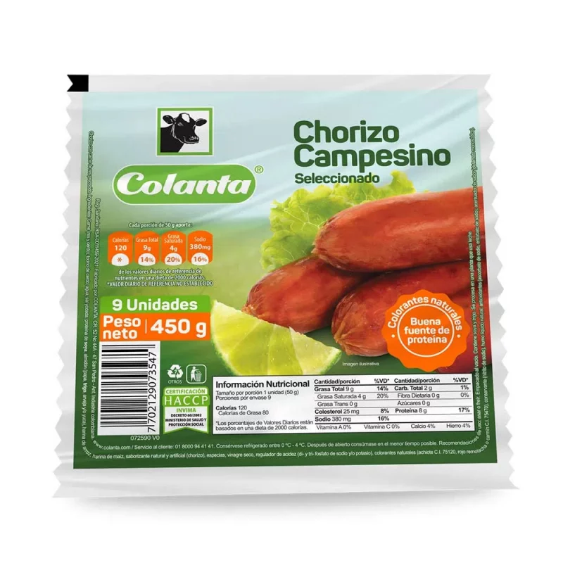 Chorizo Colantax450g Campesino