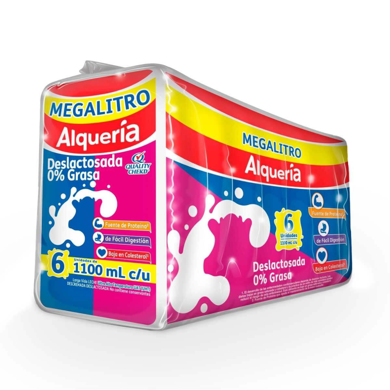 Leche Alqueria Descrem Deslact X1100ml X 6 Und