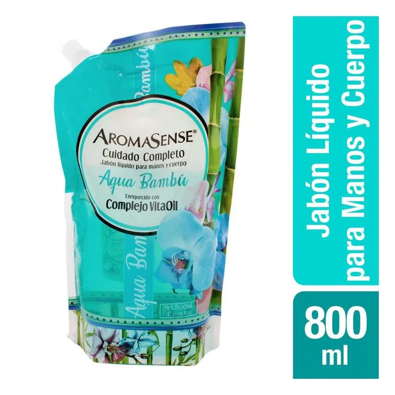 Jabon Liq Aromasensex800ml Aqua Bambu D-