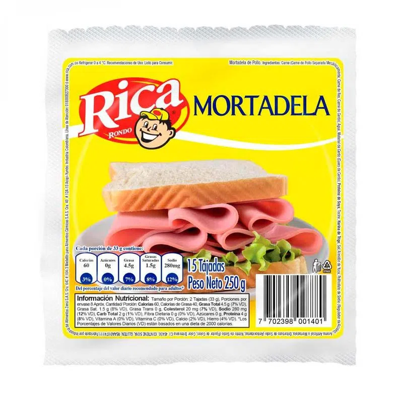 Mortadela Rica Tradicionalx250g