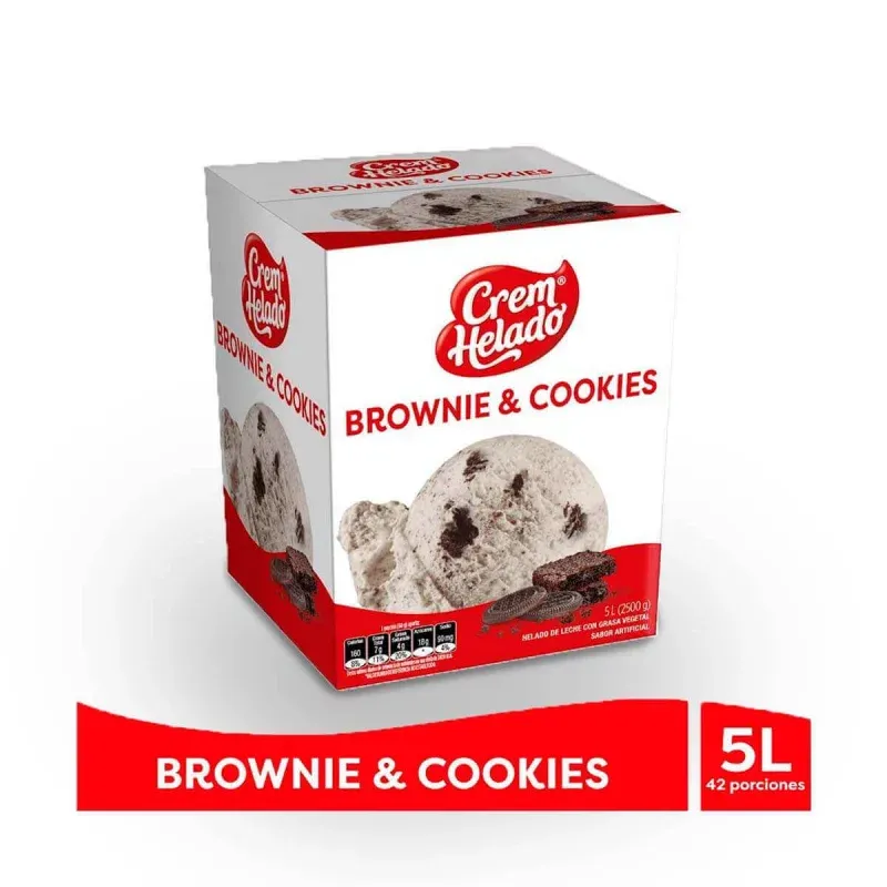 Helado 5l Brownie&cookies Cremhelado