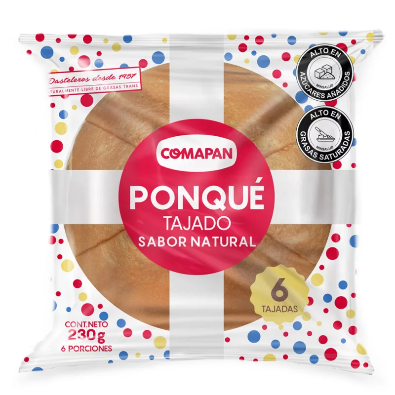 Ponque Comapanx230g Tajado Lamina