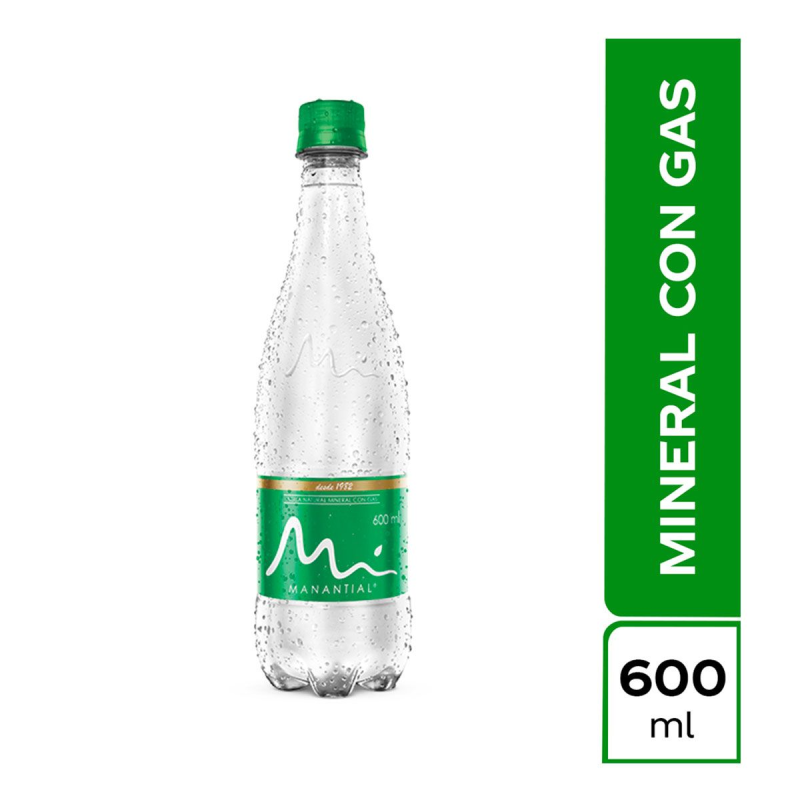 Agua Manantial Pet Con Gas X600ml