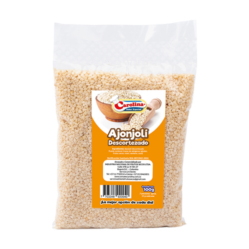 Ajonjoli Carolina Descortezado X100g