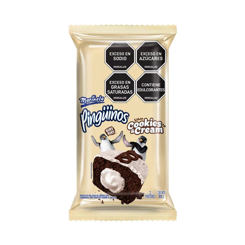 Ponque Pinguinos Cookies Cream X80g