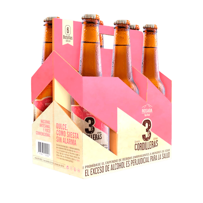 Cerveza 3 Cordilleras Rosada Bnr 300 Uni X 6 Und