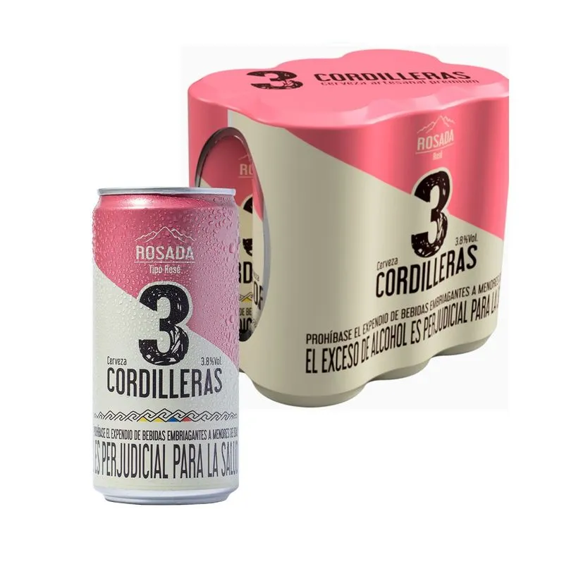 Cerveza 3 Cordilleras Rosada Lata 269 Un X 6 Und