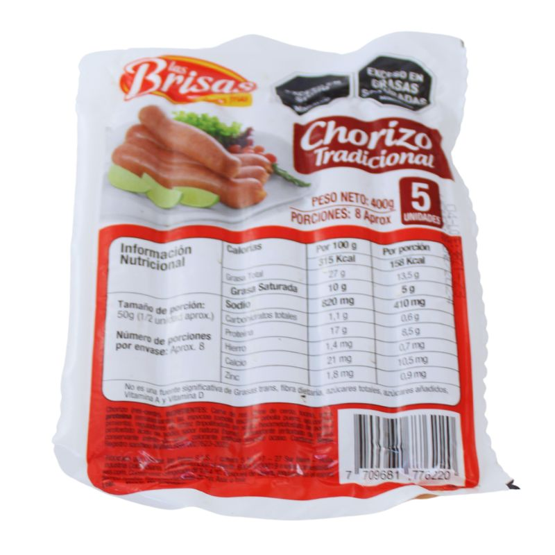Chorizo Las Brisasx5undx400g Trad