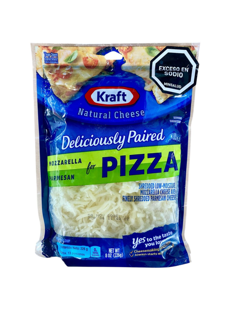 Queso Pizza Kraft Mozar- Parmes X8 Onz