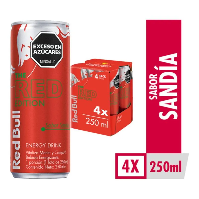 Beb Energ Red Bullx250ml Sandia Lata X 4 Und